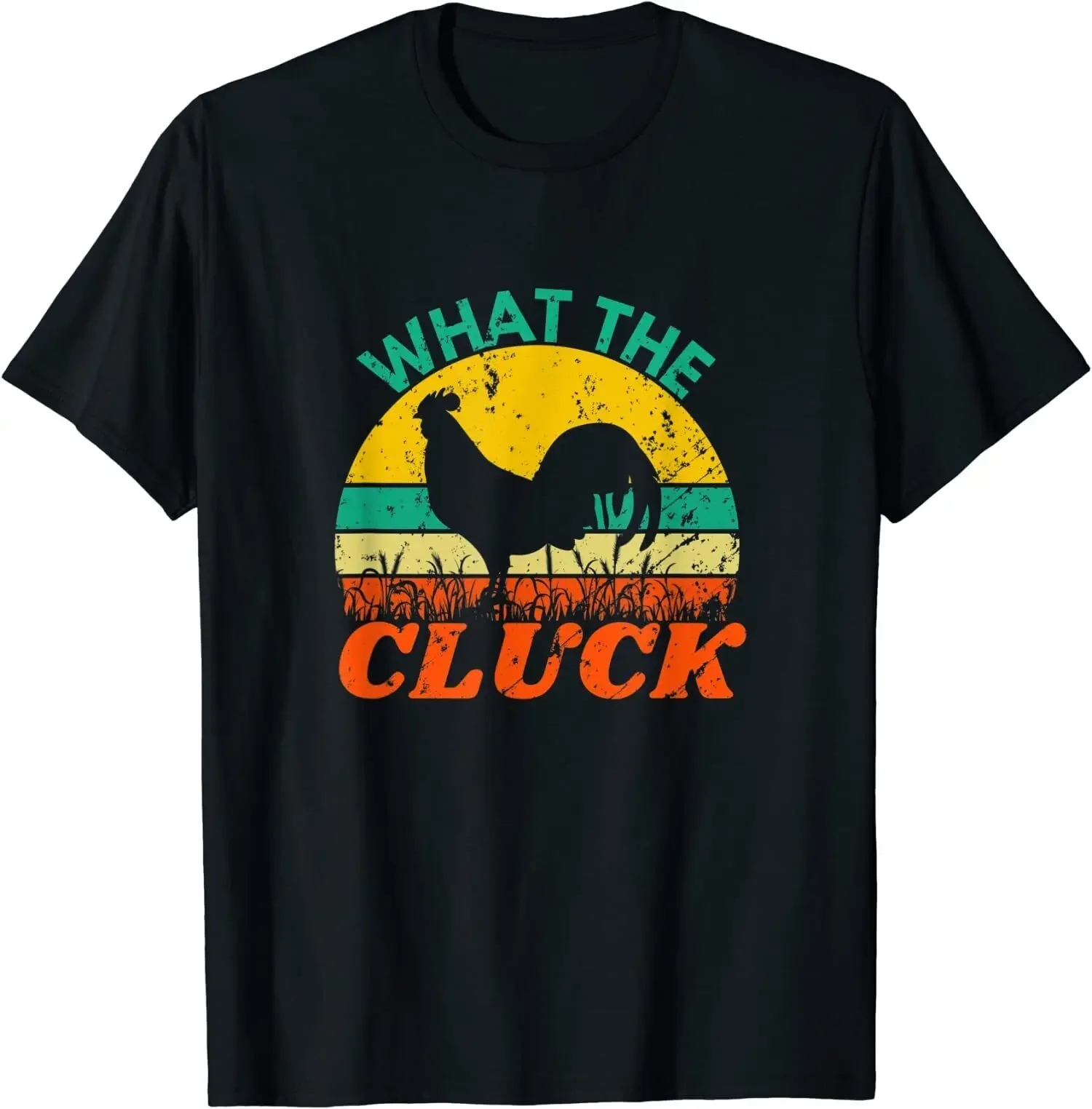 New Limited Funny Chicken, What The Cluck, Retro Vintage T-Shirt Free Shipping