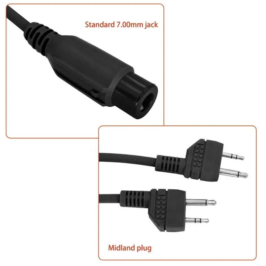Compatibile con PELTO COMTAC/ MSA SORDIN Airsoft Tactical Headset Military RAC Dual Channel PTT Adapter decoder