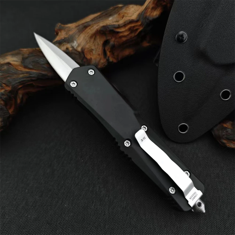 NEW Tactical Military Folding Knife 440C Blade Zinc Alloy Handle with Black Sheath Outdoor Rescue Survival Portable Pocket Knife