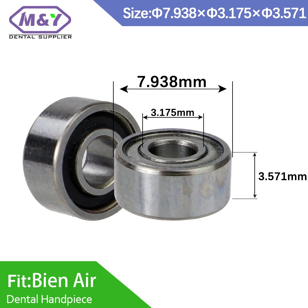 

10pcs Dental Material Air turbine Ceramic balls bearings 7.938x6.35x3.571mm For Bien Air High speed handpiece Dental accessory