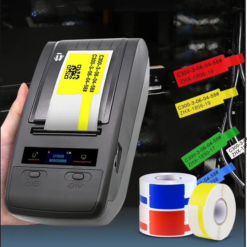 DETONGER DT60S Handheld Label Printer Thermal Transfer Printer Barcode QR Code Fixed Assets Tag Printer