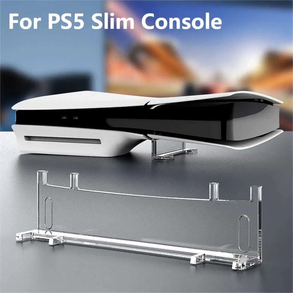 For PS5 Slim Stand Accessories PS5 Horizontal Bracket Acrylic Transparent Console Holder For PlayStation 5 Slim Disc&Digital Ver