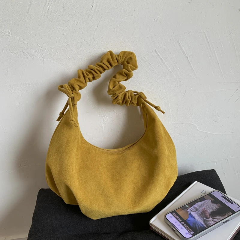

Solid Color Suede Large Capacity Commute Zipper Crossbody Bags 2025 New Bags for Women High Quality Versatile Shoulder Bags
