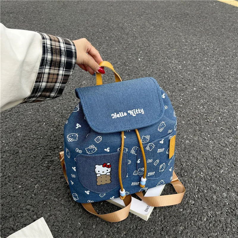 Hello Kitty sacs à dos Niche Denim sac à dos grande capacité mode polyvalent étudiant banlieue sac à dos Mochilas pour femmes filles