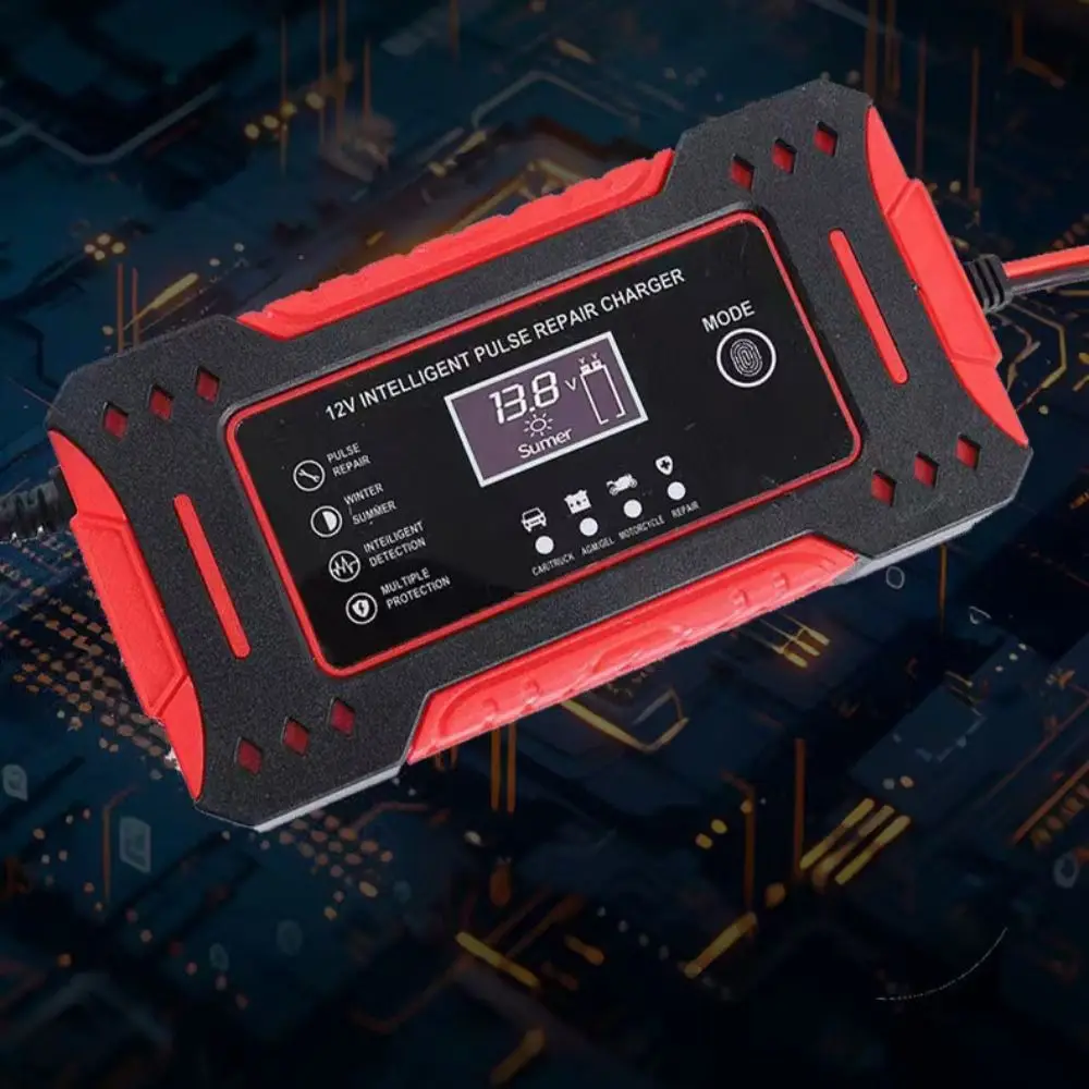 Интеллектуальное автомобильное зарядное устройство с выходом 6А, ЖК-дисплей, специальный блок зарядки аккумулятора мотоцикла, импульсный ремонт, умное быстрое зарядное устройство