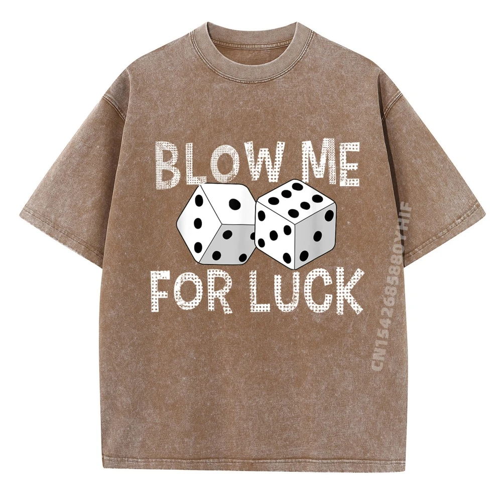 مضحك تفجيرني للحظ القمار محظوظ النرد الفطائر مكعبات مصمم تي شيرت الرجال الخريف Camiseta Masculina Vaporwave غسلها قميص