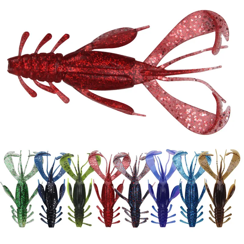 PROBEROS Soft Fishing Lure Crawfish Bait Shrimp Lobster Claw Artificial Lure Swimbait Plastic Crawdad Baits 10cm/10g