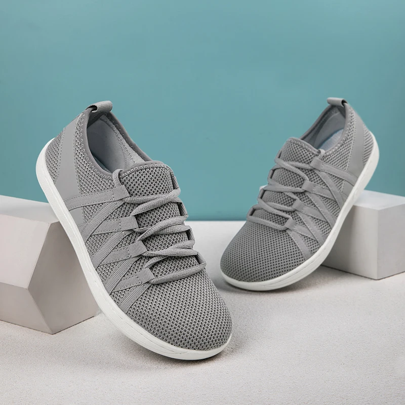 New Classic Vulcanized Shoes Mesh Breathable Wide Barefoot for Women Anti-slip and Soft Sole Wider Toe Sneakers Size 36-42