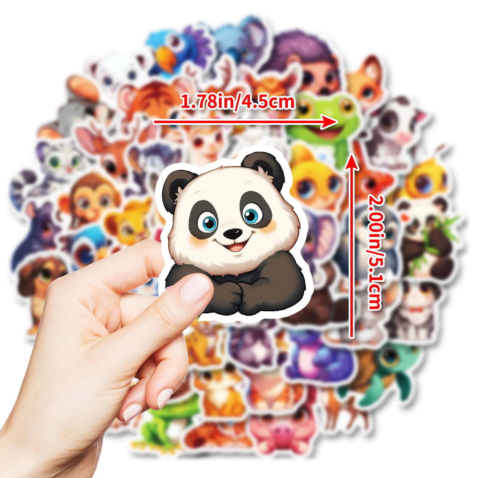 50pcs Cute Big-eyed Animals Cartoon Graffiti Stickers Phone Guitar Laptop Suitcase Water Bottles Waterproof Sticker Gift