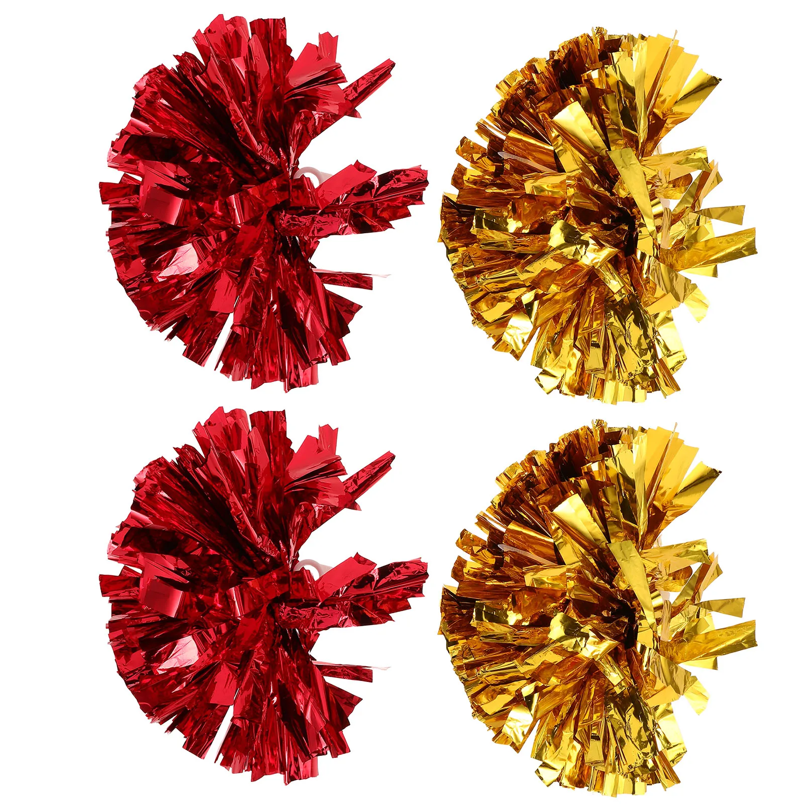 4 Pcs Cheerleading Bouquet Cheering Stick Colored Pet Film Pompoms Lightweight High Color Saturation Performance