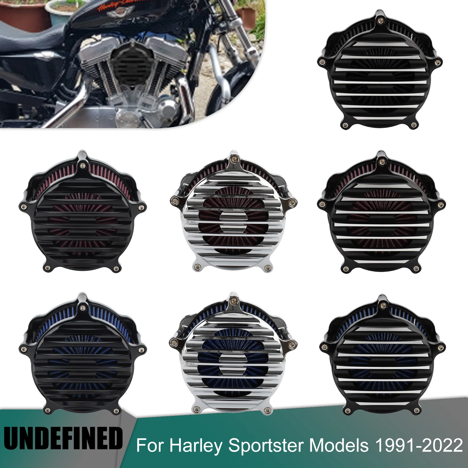 

For Harley Sportster Air Filters Motorcycle Air Cleaner Intake Filter Kits Iron 883 XL883 XL1200 Forty-Eight Seventy-Two 72 48