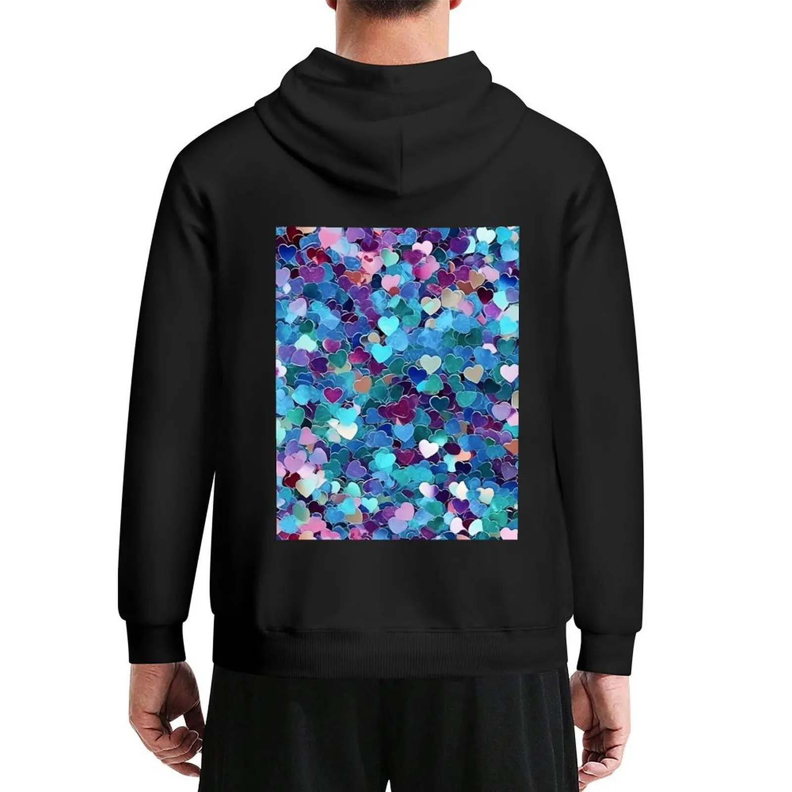 

valentines day glitter heart collage, heart, Hoodie men's clothes autumn clothes japanese style clothes for men tracksuit men