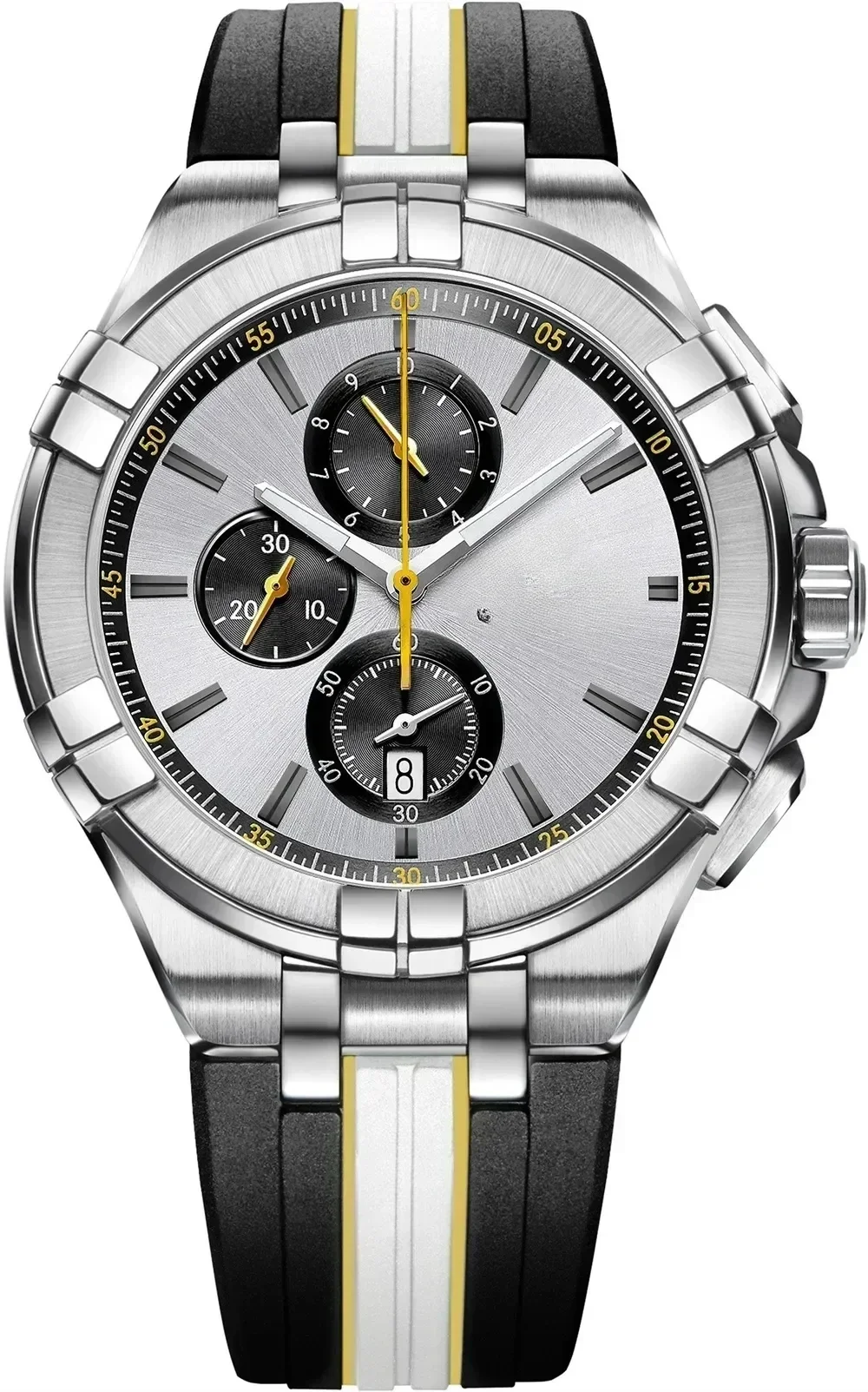 Clássico de luxo masculino relógio automático multifuncional relógio de pulso mecânico pulseira de borracha à prova dwaterproof água semana data relógios reloj hombre