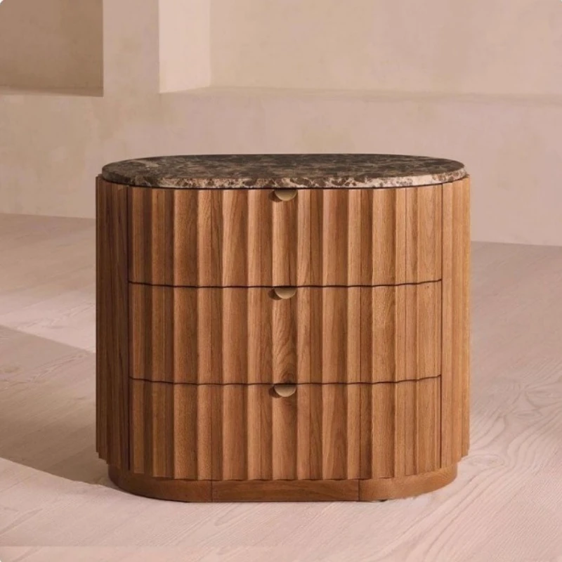 

European Solid Wood Bedroom Bedside Table Drawer Household Small Apartment Bedside Table Sofa Side Finishing Cabinet Design