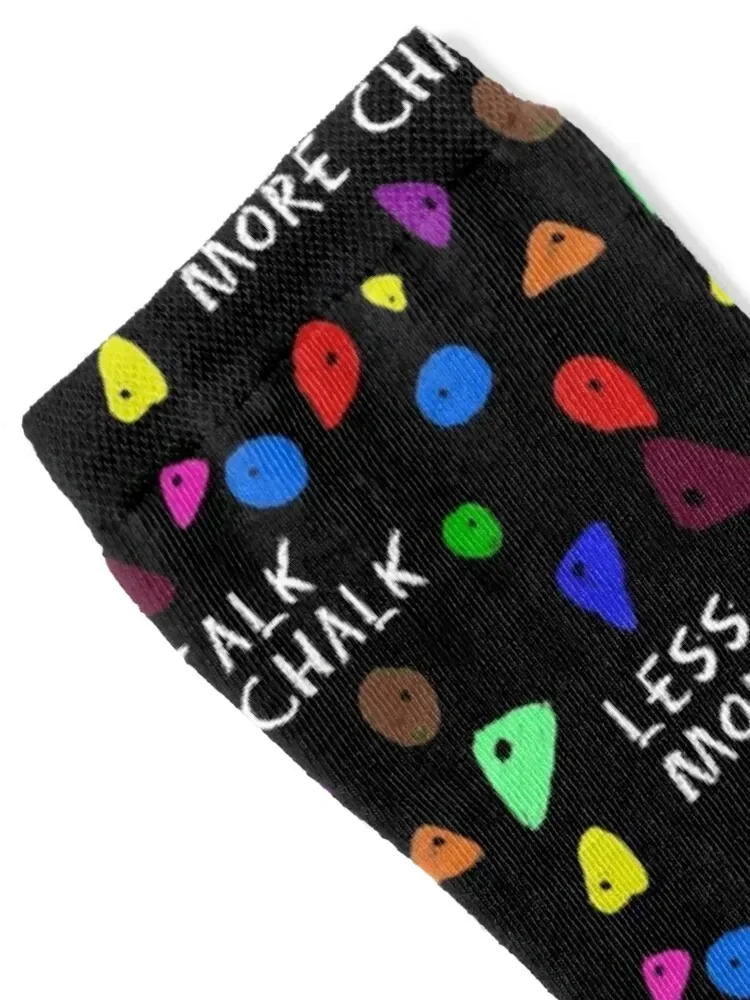 Less talk more chalk - funny Socks hiphop Non-slip Climbing Boy Child Socks Women's