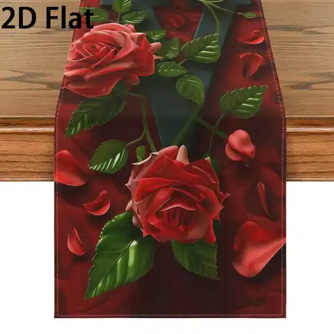 1 Piece Valentine's Day Table Runner, Red Background with Classic Plaid Elements, Decorated with a Sparkling Red Heart in the Center, and a Delicate Plaid Bow at the Bottom, for Family Gatherings, Home Decoration, Indoor Coffee Tables, Living Rooms, and Kitchen Dining Rooms