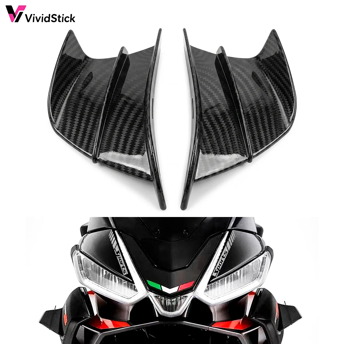 For Kawasaki Ninja ZX6R 636 ZX-25R ZX6RR ZX-6 ZX10R ZX1400 ZX14R ZZR1400 ZZR1100 Motorcycle Winglet Aerodynamic Wing Kit Spoiler