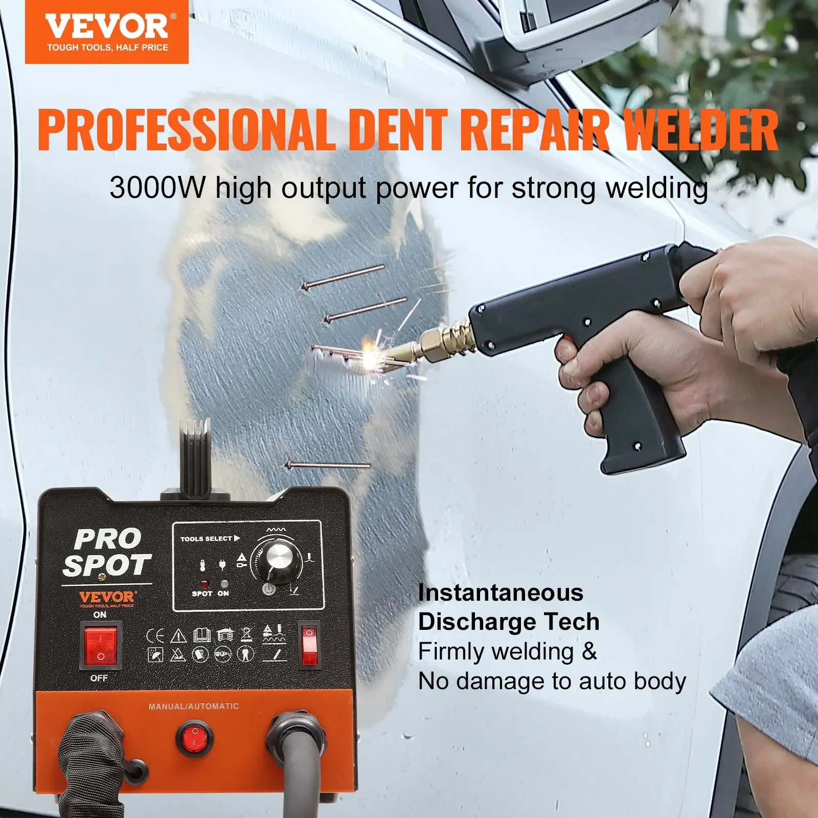Imagem -02 - Vevor-stud Soldador Dent Repair Kit Dent Extrator Modos de Soldagem Máquina de Solda para o Corpo do Carro kw