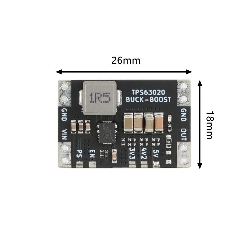 TPS63020 3.3V 4.2V 5V Lithium Battery Automatic Boost Buck Step Up Down Module XL63020 Microcontroller Power Low Ripple