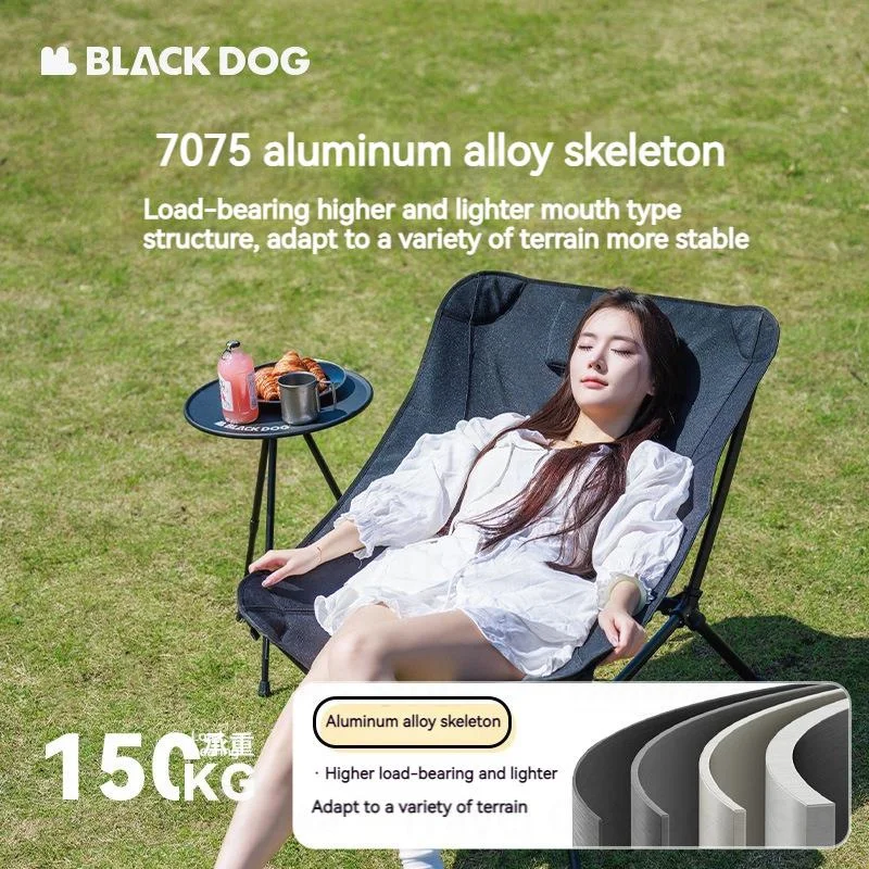 Naturehike Blackdog Camping Chair Ultralight Moon Recliner Foldable for Outdoor Fishing Travel Picnic Portable Chair With Pillow