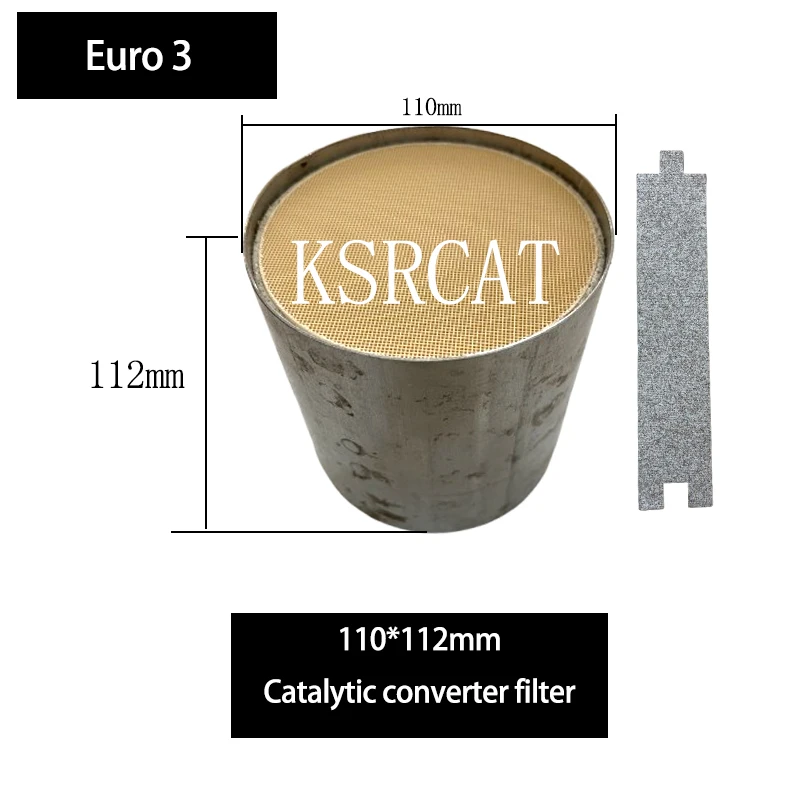 

110*112mm Euro 3 Cordierite honeycomb ceramic catalyst automotive exhaust catalytic converter filters