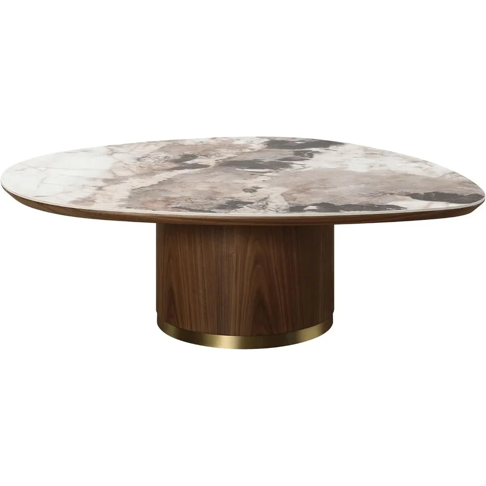 

43" |Oval Coffee Table with Ceramic Top in Walnut