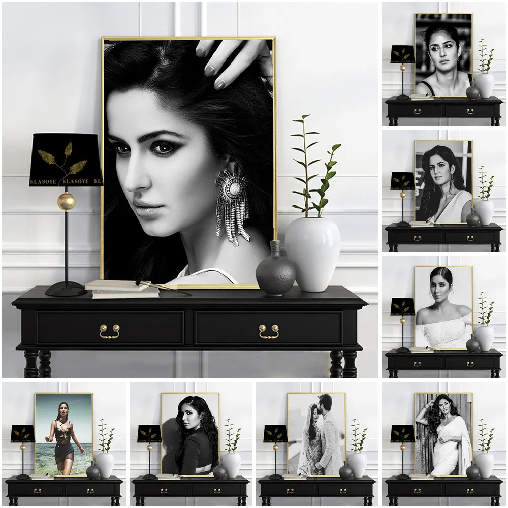 Katrina Kaif Famous Actress Art Print Black White Poster Star Photo Wall Stickers Living Room Modern Home Decor Canvas Painting