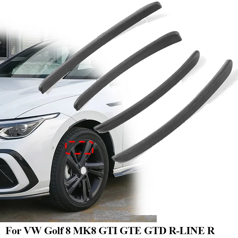 

4pcs Car Bumper Fender Wheel Eyebrow Lip For Volkswagen Golf 8 MK8 GTI GTD R 2021 2022 2023 Car Sports Kit Decorative Stickers