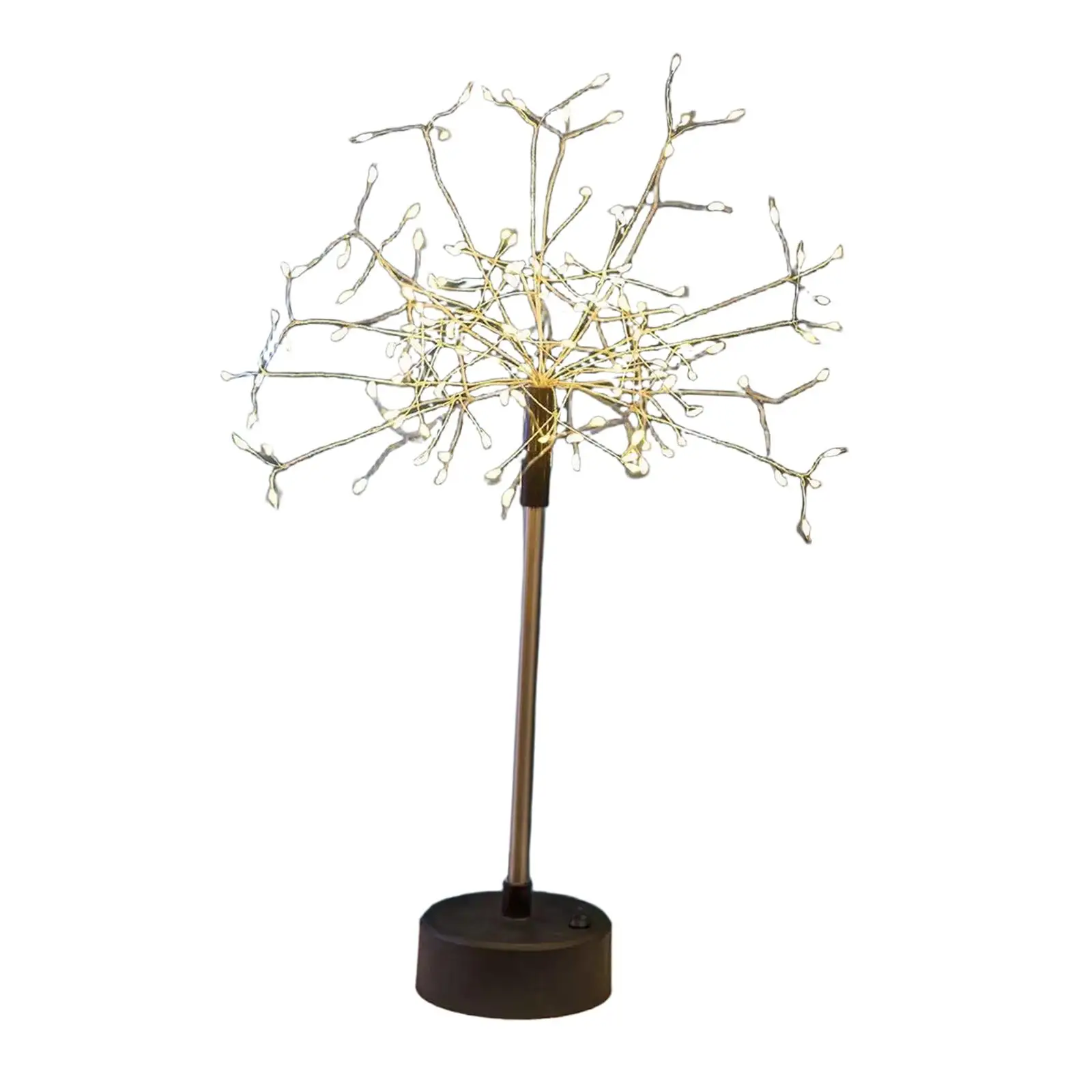 Dandelion Table Lamp Battery Operated and USB Plug in Copper Wire Light Lighted Dandelion Tabletop Tree for Fireplace Bedside