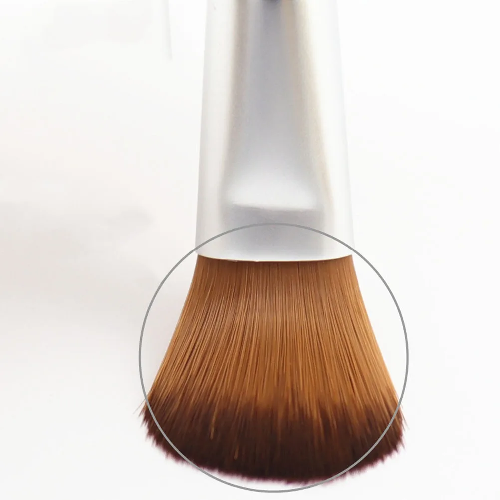 

2Pcs Foundation Brushes Mini Short Wooden Handle Portable Nylon Fiber Makeup Brush Soft Dense Silky Makeup Tools