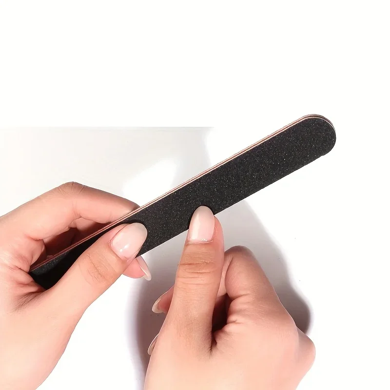 10/20pcs Professional Double-Sided Nail File Set,Black Matte Board Manicure and Sanding Tools 100/180 Grit,Washable Dual-Sided