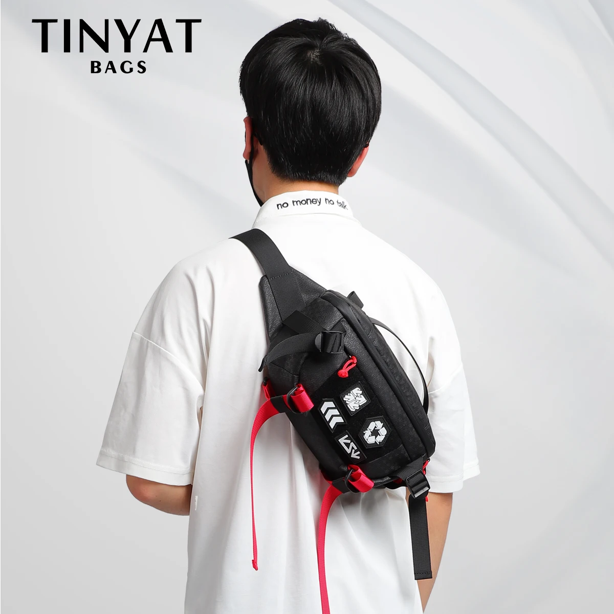 TINYAT-riñonera impermeable de gran capacidad para hombre, bolso de pecho deportivo, multifunción, para teléfono