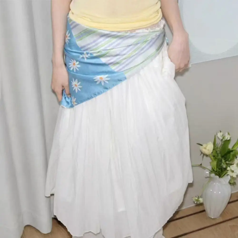 

Универсальный шелковый платок с цветочным принтом, с изображением кошек и леопардов, в корейском стиле хип-хоп, маленький квадратный платок для пляжа