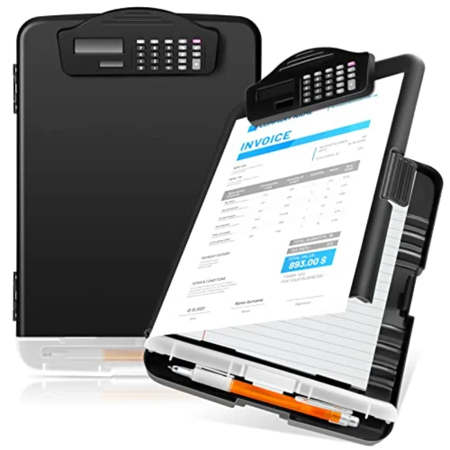 

Набор: Калькулятор, Папка-клипборд с отсеком для хранения, пластиковая папка-клипборд для документов формата Letter, тонкая папка для файлов 0,6 дюйма.