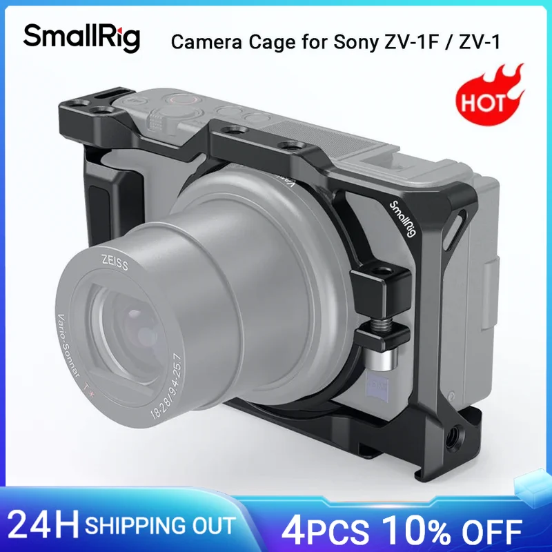 

Клетка SmallRig ZV1 для камеры Sony ZV1, клетка с боковой ручкой, встроенный Холодный башмак для микрофона, фотовспышки, DIY вариант 2938