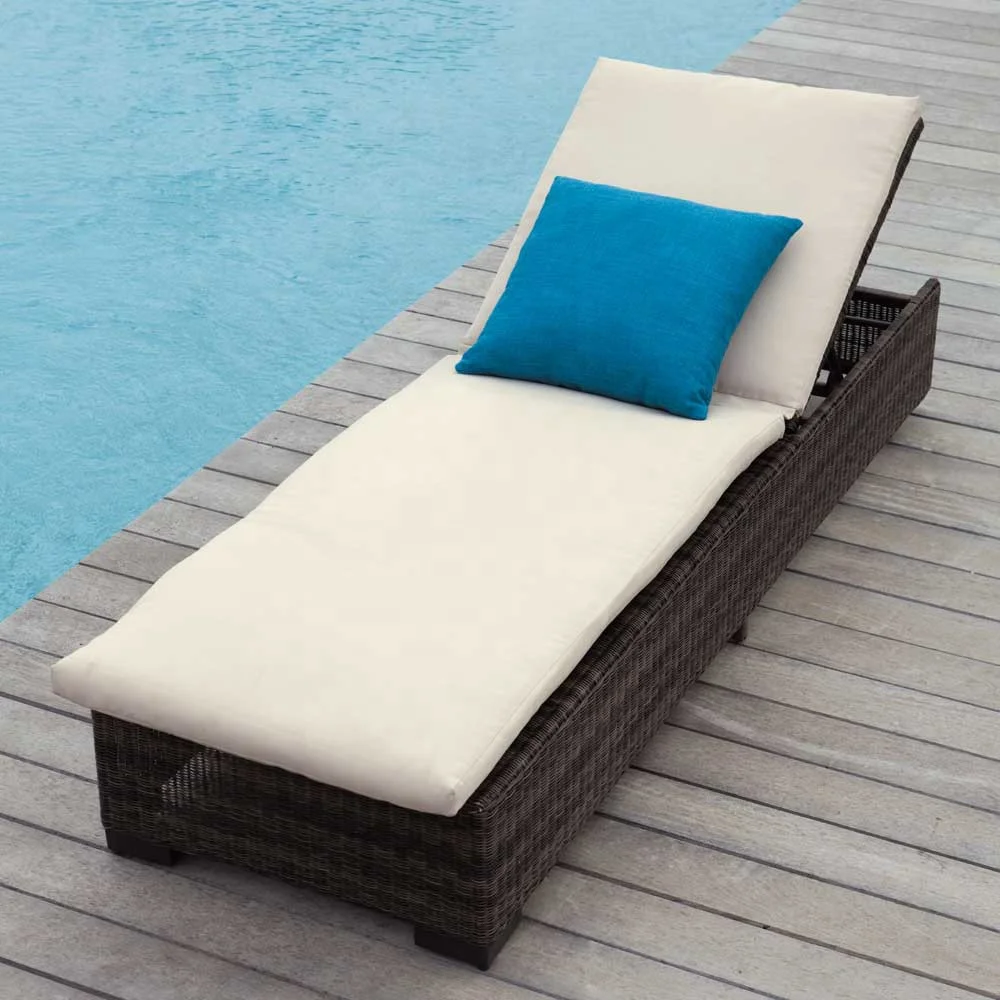 Outdoor Beach Swimming Pool Daybed Aluminum Folding Webbed Lawn Chair Chaise