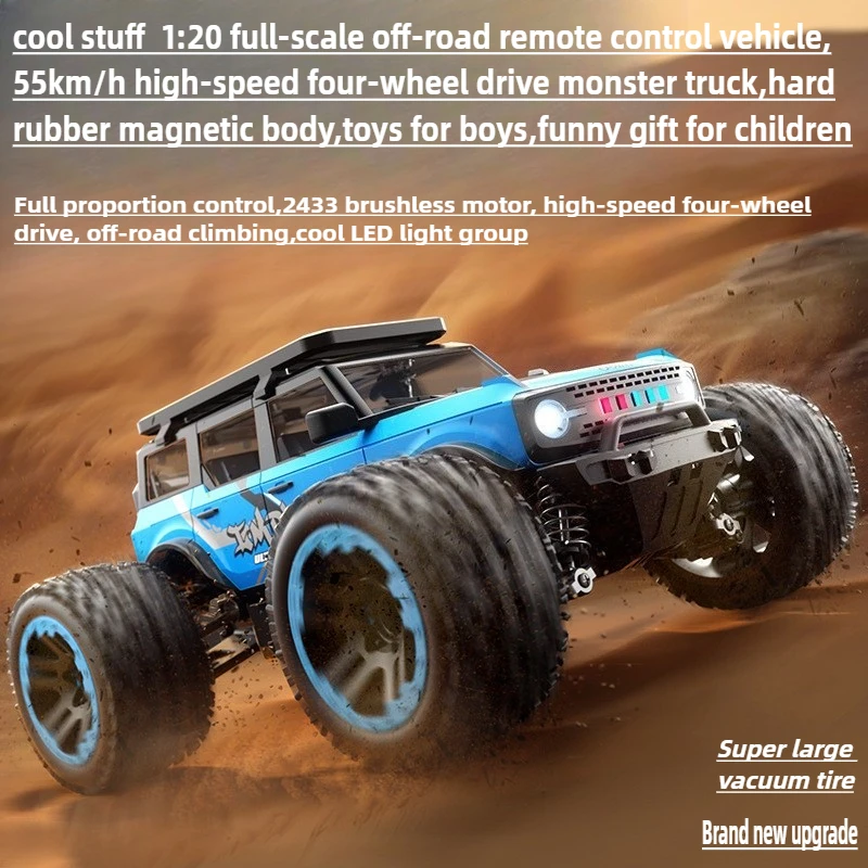 

Kawaii Toy Car Funny Gift-55km/h High-speed 4WD Rc Truck,1:20 Full-scale Brushless Off-road Rc Cars,Toys for Boys,Monster Truck