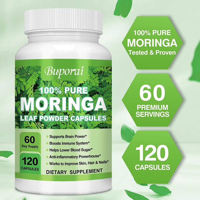 Moringa Capsules - Boosts Energy and Immune System, Boosts Metabolism, Antioxidant