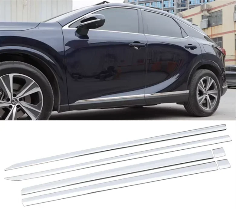 6PCS Stainless steel Car Side Door Body Skirts Kit Lid Protector Trim Cover For Lexus RX350H RX500H 450H 2022 2023 2024