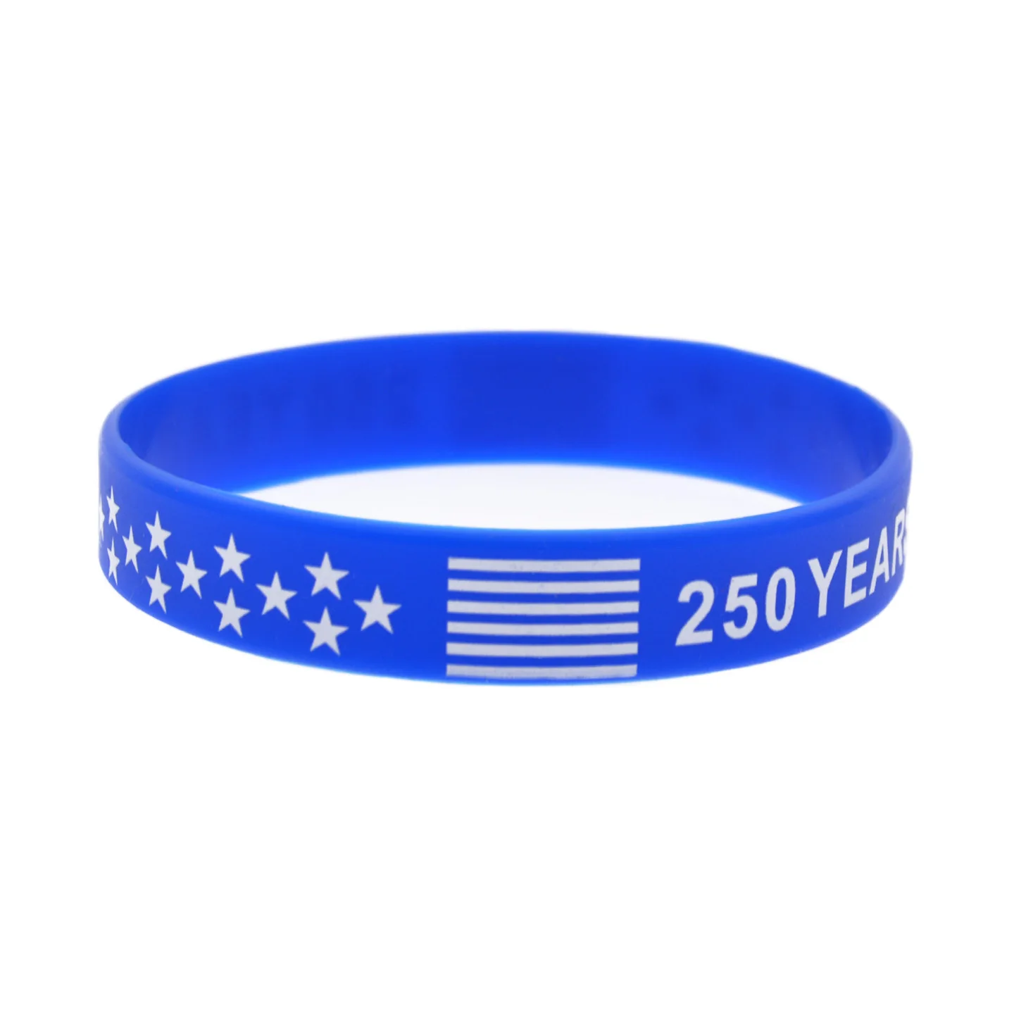 50 Stück Silikonarmbänder mit amerikanischer Flagge, USA 1776-2026, 250 Jahre, historischer Gedenk-Gummiarmreif – Detail 2