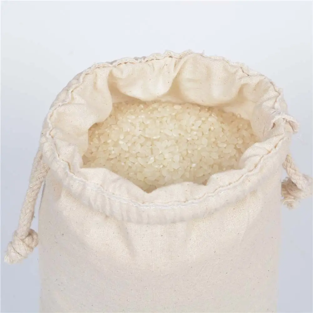 Multi Sizes Cotton Linen Drawstring Bag Reusable Grocery Foods Storage Pouch Socks/Underwear Jewelry Kids Toy Organizer Bags