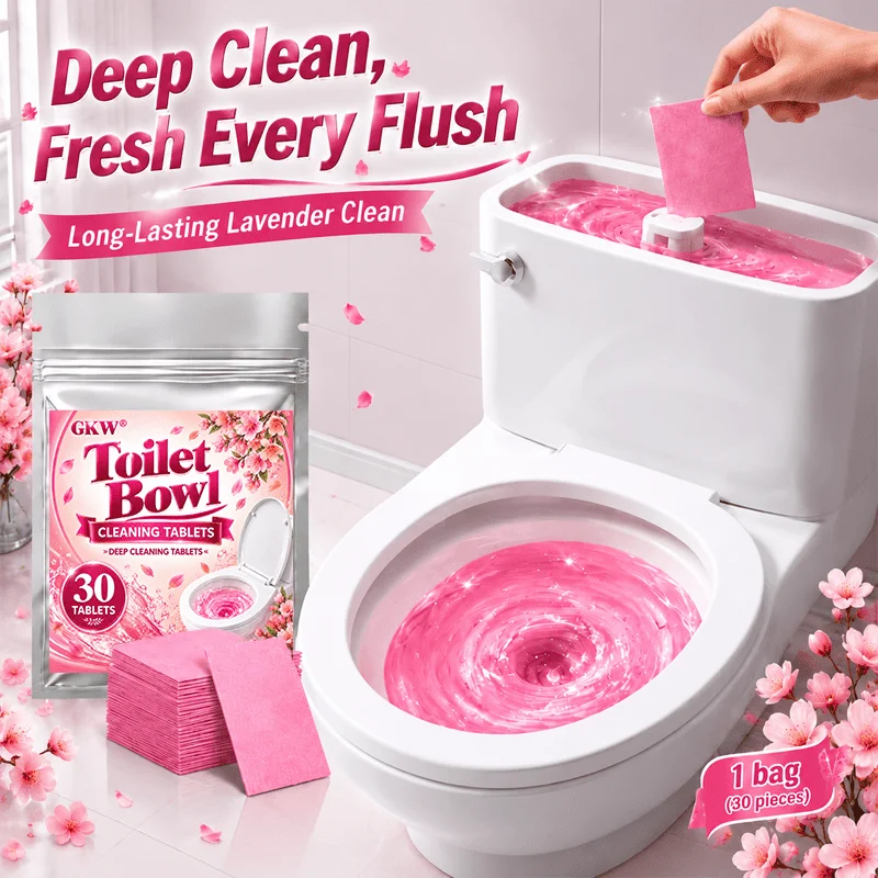 1 Bag 30 Pcs Cherry Blossom Scented Toilet Cleaner Tablets, Dissolve Urine Water Stains Limescale, Restore Shine Eliminate Odor