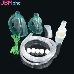 Conjunto de inalador médico, máscaras nebulizadoras, copo de grau alimentício, boca, nariz, tubo de inalação, acessórios de atomização para crianças e adultos