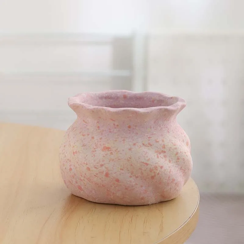 New Coarse Ceramic Succulent Pot Money Bag Cute Exquisite Household Indoor Decoration Ceramic Flower Pot Desktop Decor Daily Use