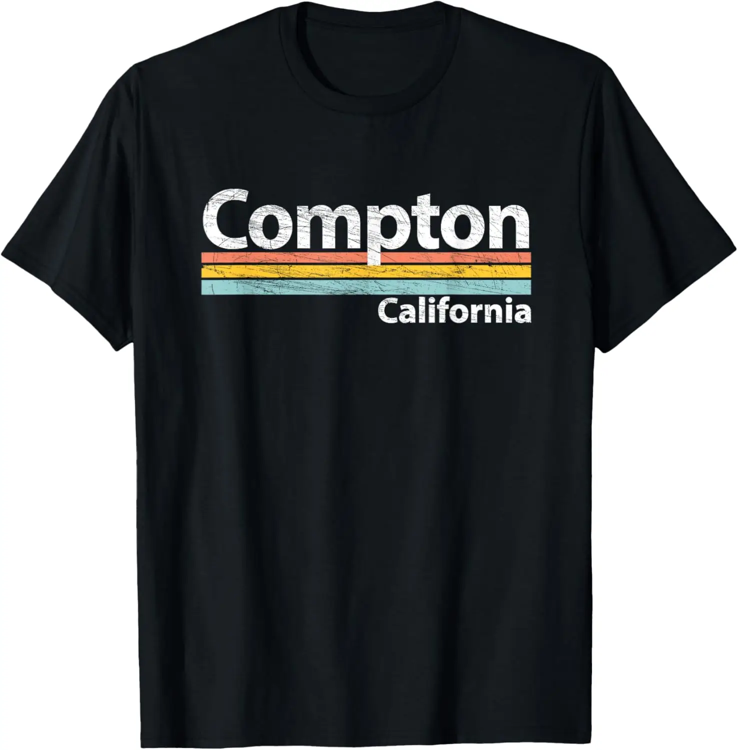 

Compton - Калифорния - CA - Ретро-полоски - Классическая футболка