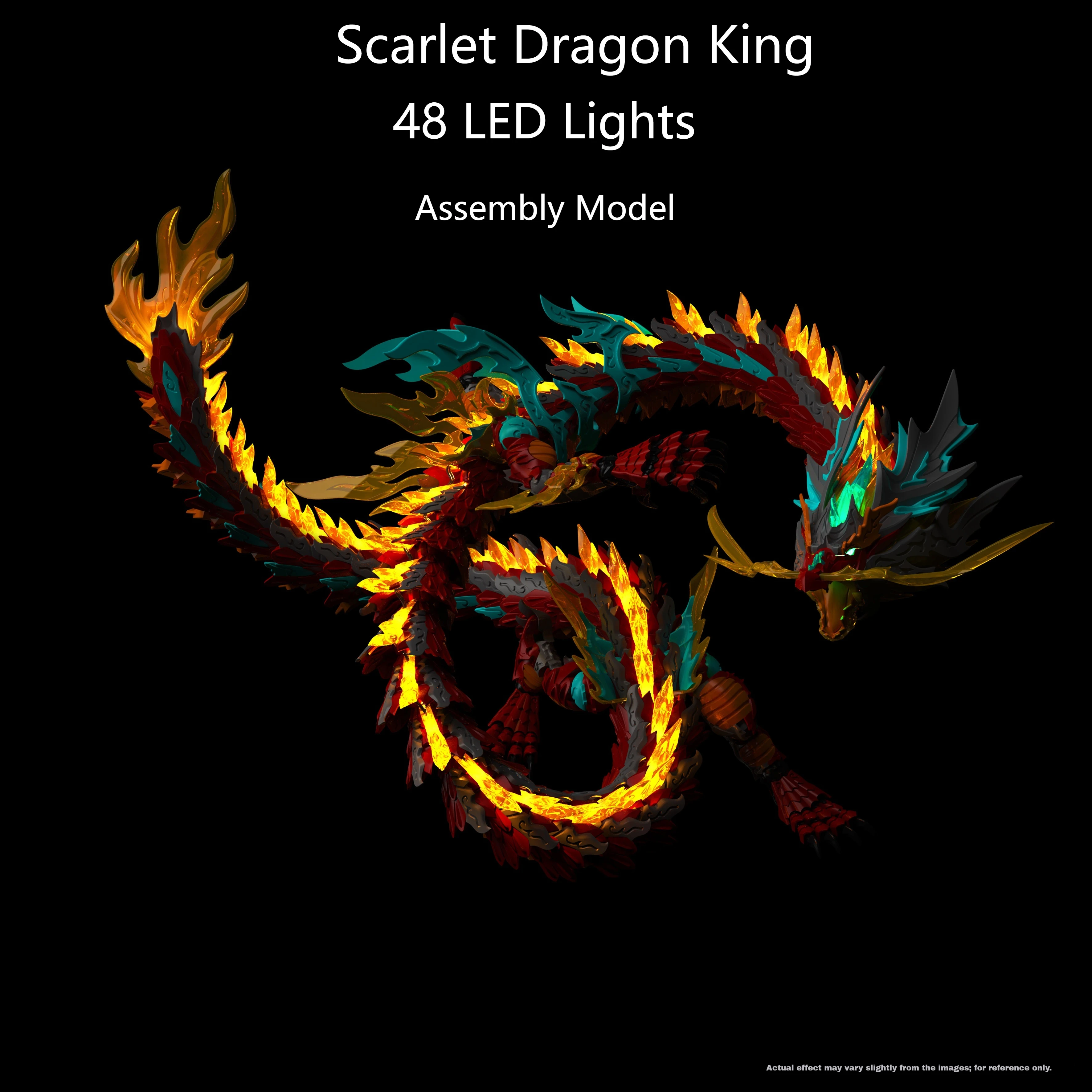【Dragon Raja】Zl0001 Scarlet Dragon King télécommande lumineuse articulée métal squelette assemblage modèle jouet figurines d'action