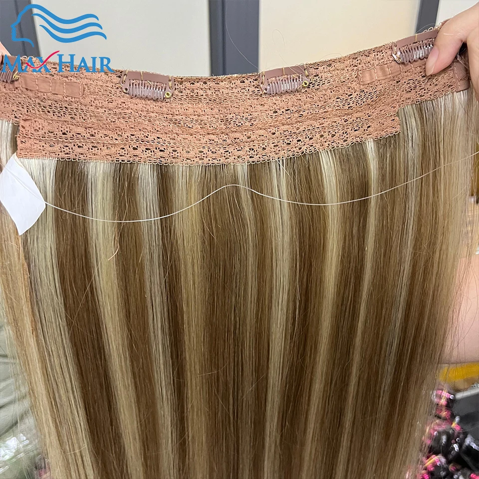 100% مقاطع برازيلية في قطعة واحدة وصلات شعر طبيعية مستقيمة ريمي شعر بشري غير مرئي مشبك سلس في قطعة واحدة مستقيمة #6