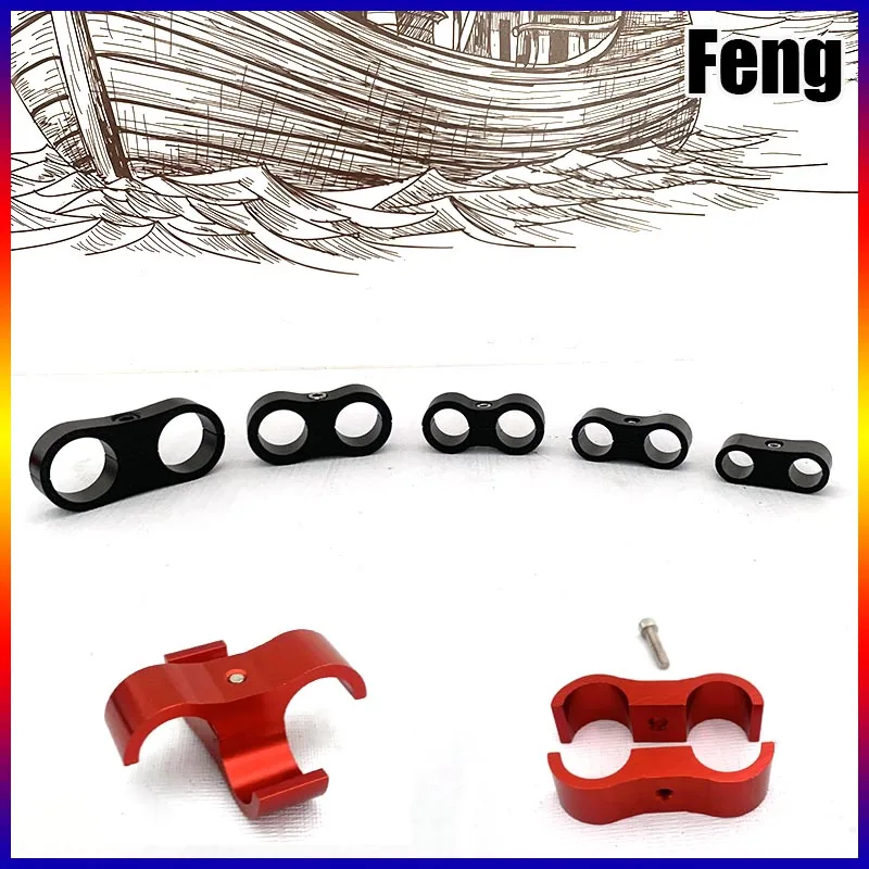 Universal Aluminum Anodized AN4 AN6 AN8 AN10 Braided Rubber Hose Clamp Line Separator Kit Billet Oil Fuel Water Tube Divider