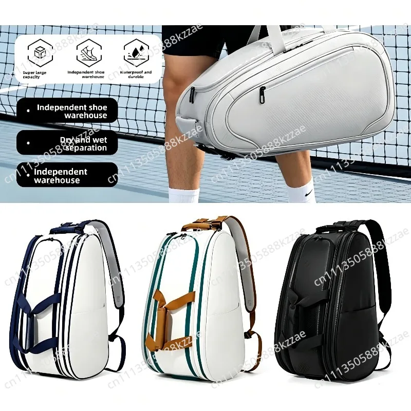 For Tennis Racket Backpack Lightweight Tennis Racket Bag Pickleball Bag Water-Resistant Multi Pocket Sports Backpack for Outdoor