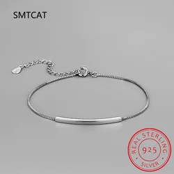 925 Sterling Silver Chain Bracelets Pure Sterling Silver 925 Simple Bracelets Jewelry Pulseras Pulseira es Plata